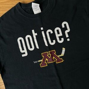 University of Minnesota Gopher Hockey Gildan Black Ultra Cotton T-Shirt